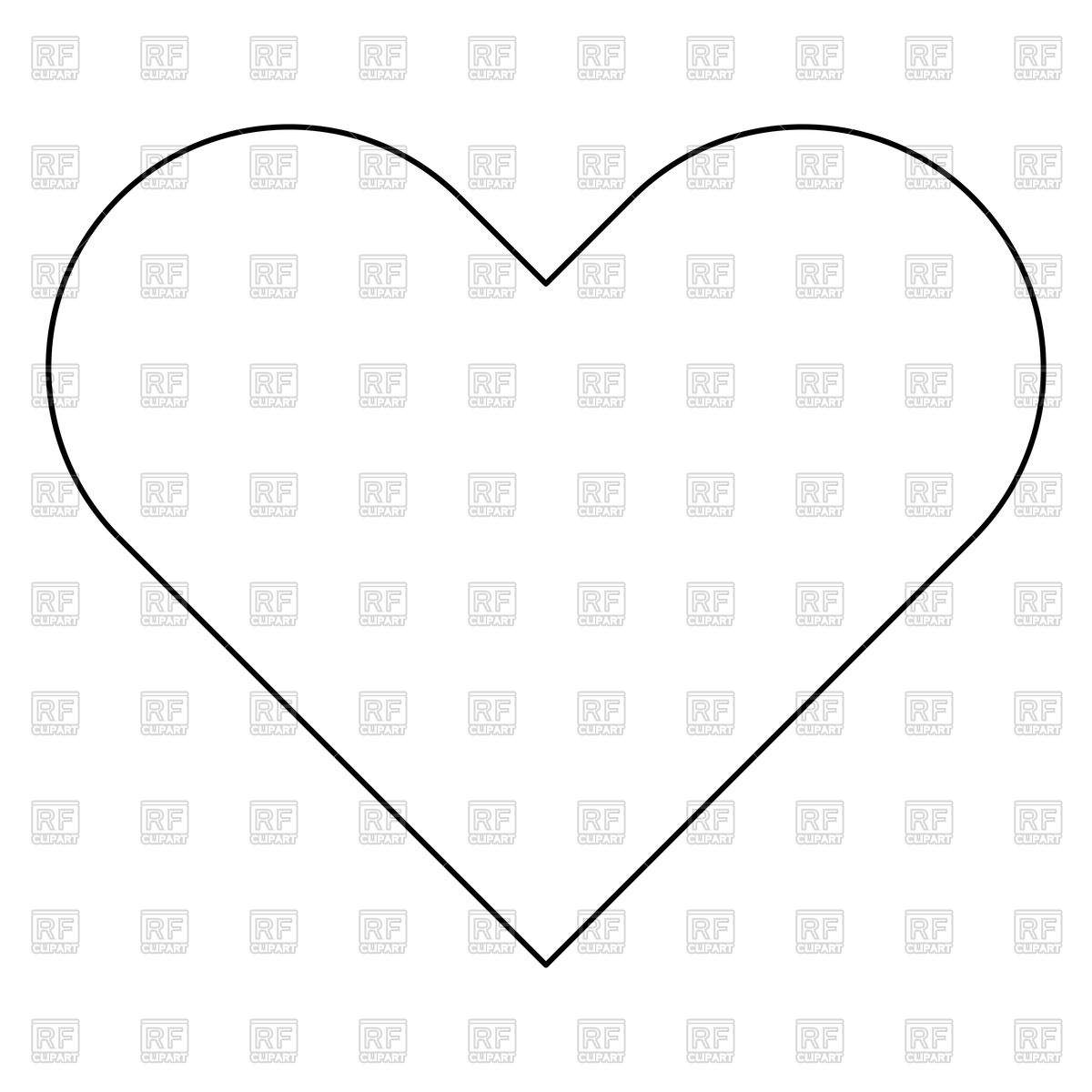 1200x1200 Heart Outline Icon Vector Image Of Silhouettes, Outlines