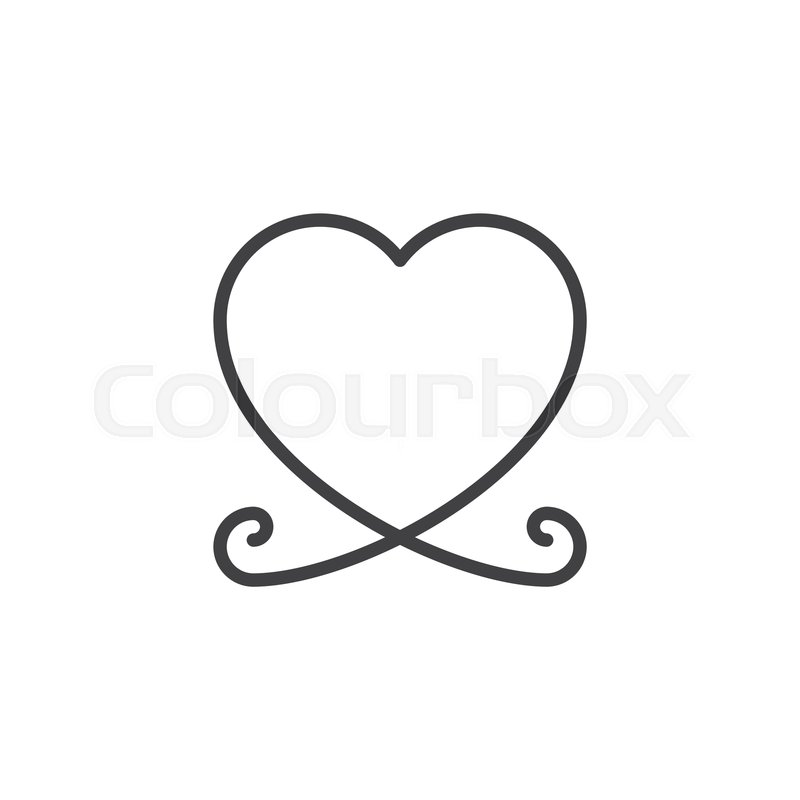800x800 Heart Shape Line Icon Linear Style Stock Vector Colourbox