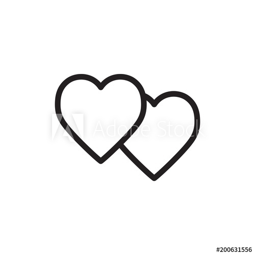 500x500 Couple Heart Outline Vector Icon