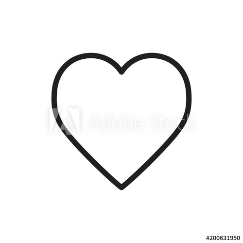 500x500 Heart Outline Vector Icon