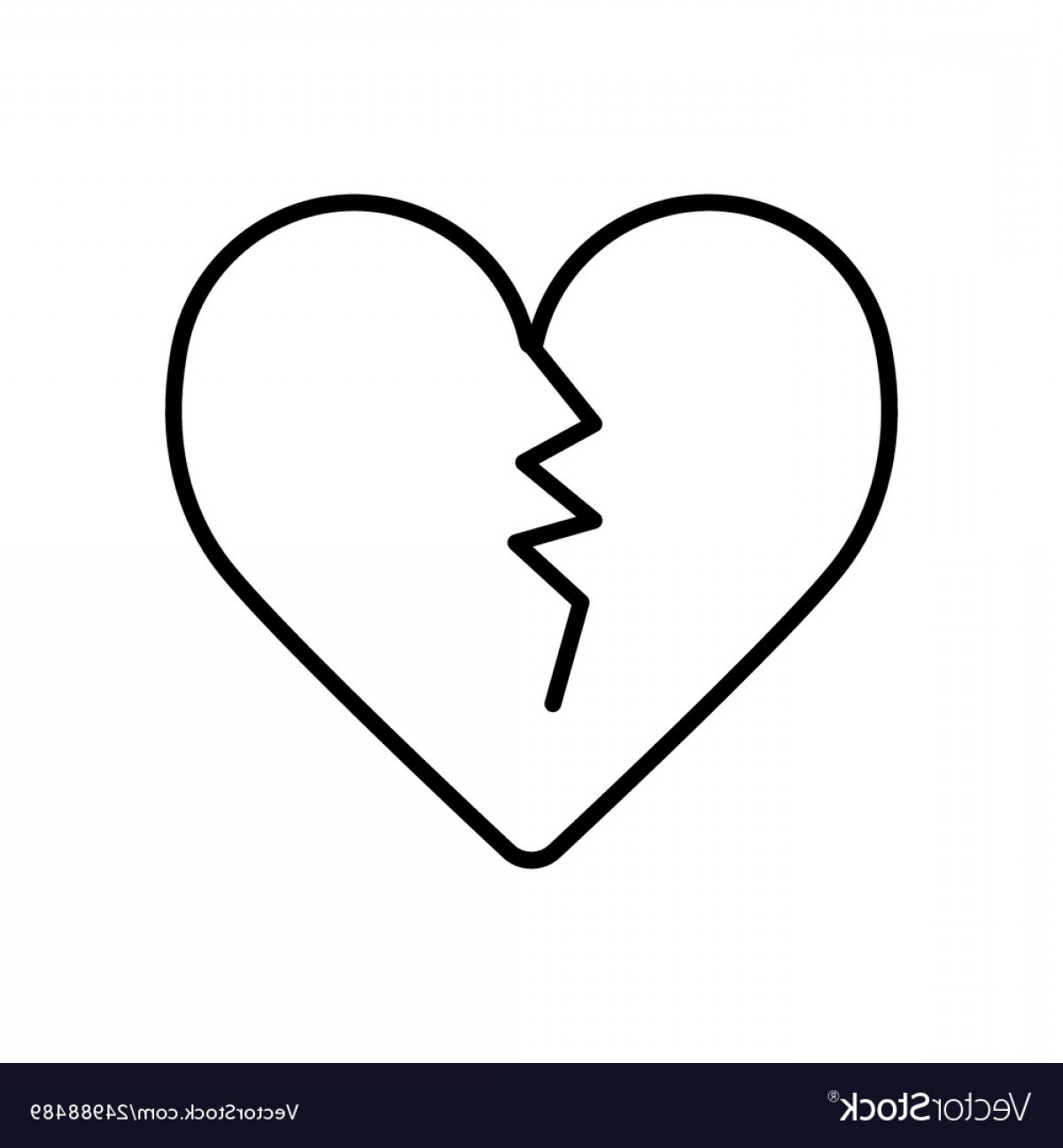 1200x1296 Broken Hearts Outline Vector Studiogrfx