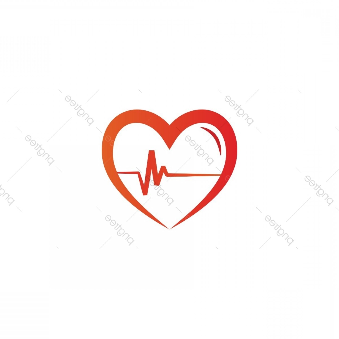 1440x1440 Elegant Heart And Ekg Outline Logo Design Template Vector