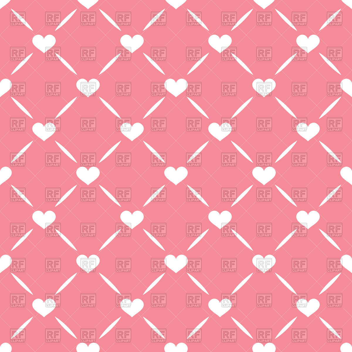 1200x1200 Pink Seamless Pattern With Grid And Hearts Vector Image