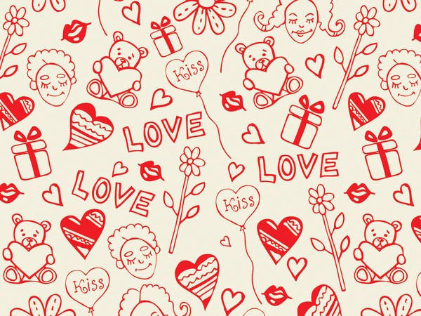 600x450 Romantic Love Seamless Pattern Vector