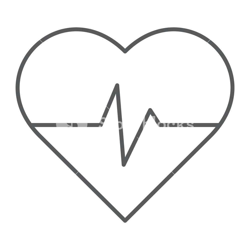 Heart Rate Thin Line Icon, Medical And Pulse, Heartbeat Sign 1000x1000 Heart Rate Thin Line Icon, Medical And Pulse, Heartbeat Sign