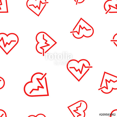 Heartbeat Line With Heart Icon Seamless Pattern Background 500x500 Heartbeat Line With Heart Icon Seamless Pattern Background