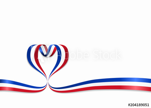 500x359 French Flag Heart Shaped Ribbon Vector Illustration