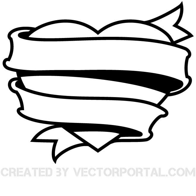 660x660 Heart Wrapped With Ribbon Vector