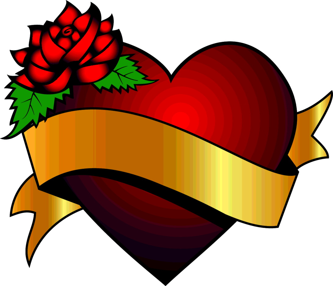 1090x936 Heart And Ribbon Vector Freevectors