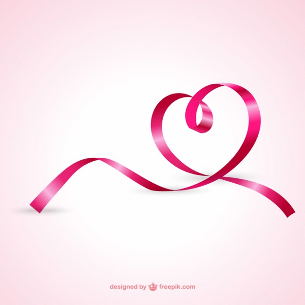 626x626 Heart From Pink Ribbon Vector Free Download