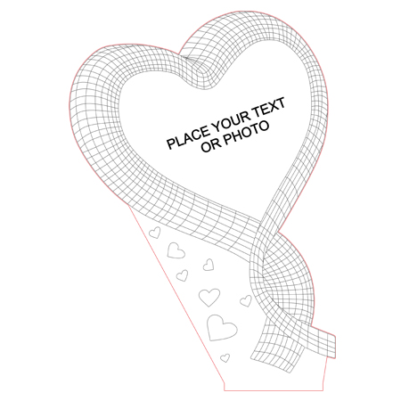 450x450 Heart Ribbon Illusion Lamp Vector For Cnc