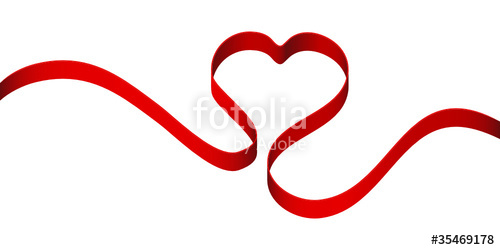 500x250 Red Heart Ribbon Vector Stock Image And Royalty Free Vector