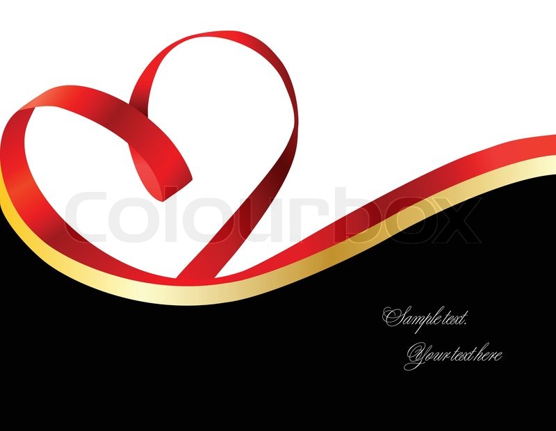 800x620 Red Heart Ribbon Vector Stock Vector Colourbox