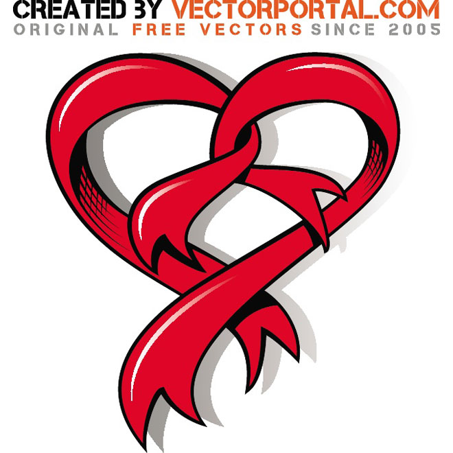 660x660 Heart Shaped Ribbon Vector Free Vectors Ui Download