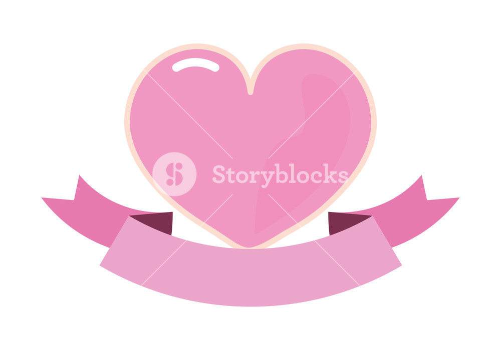 1000x706 Pink Heart Ribbon Girl Power Vector Illustration Royalty Free