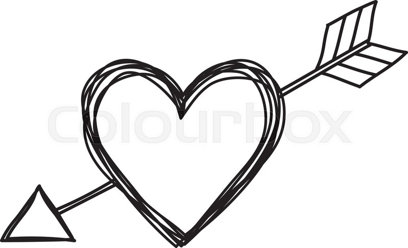 800x486 Heart And Arrow Shaped Tangled Grungy Stock Vector Colourbox