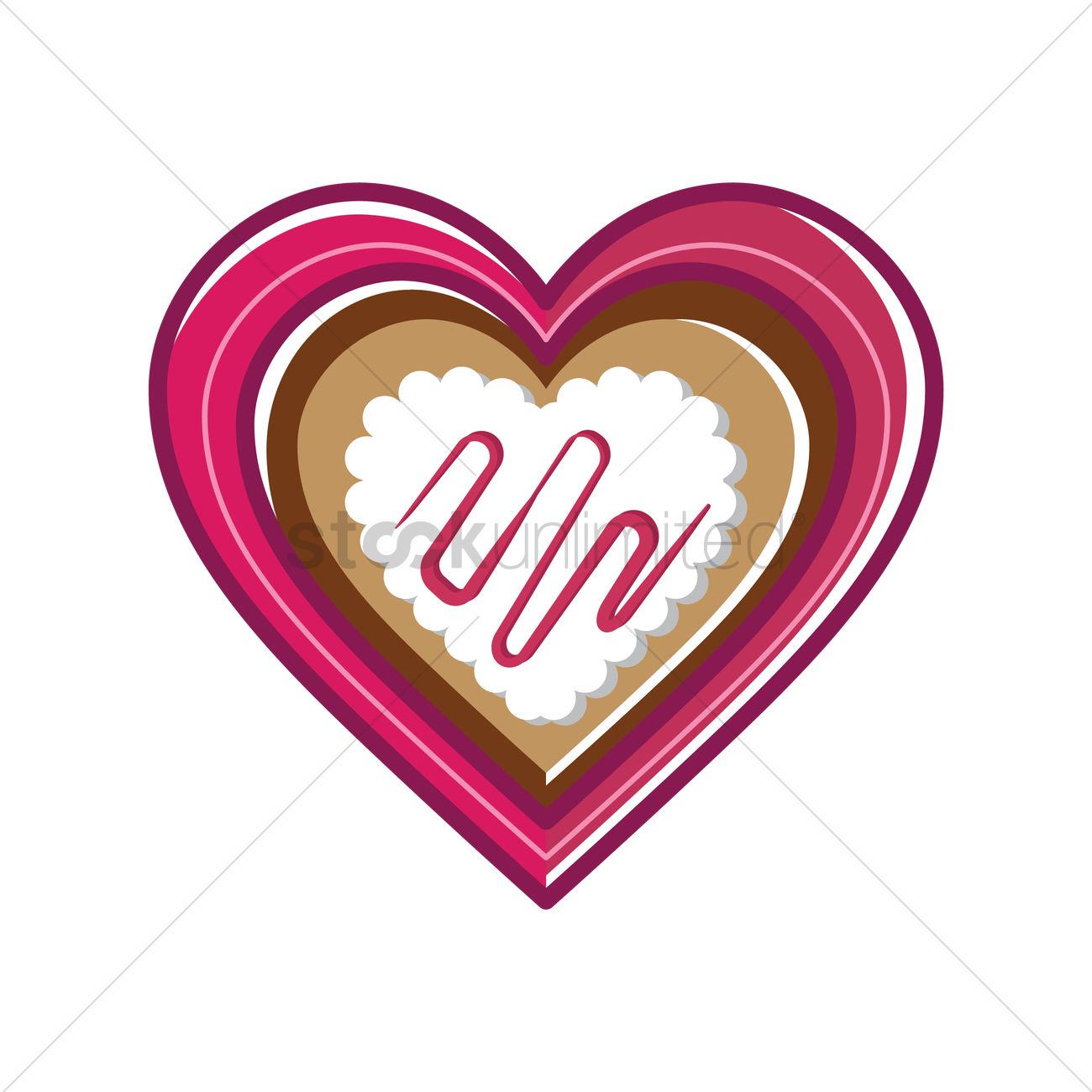 1300x1300 Heart Cookie With Scribbles Vector Image