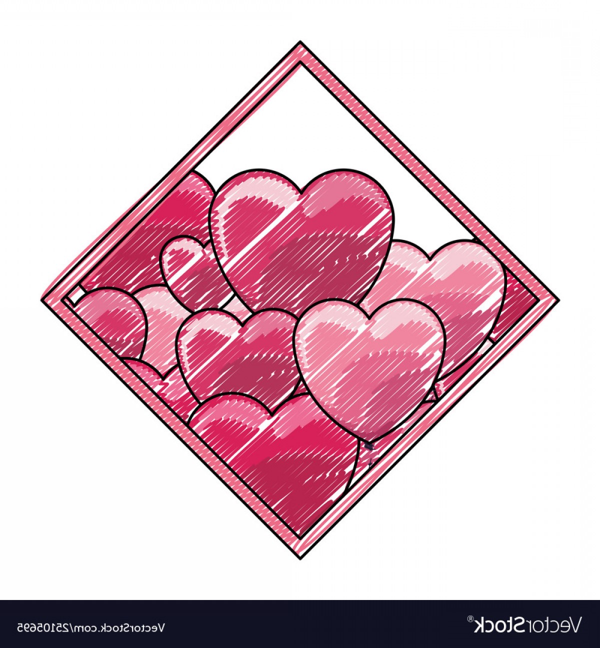1200x1296 Hearts Diamond Frame Scribble Vector Geekchicpro