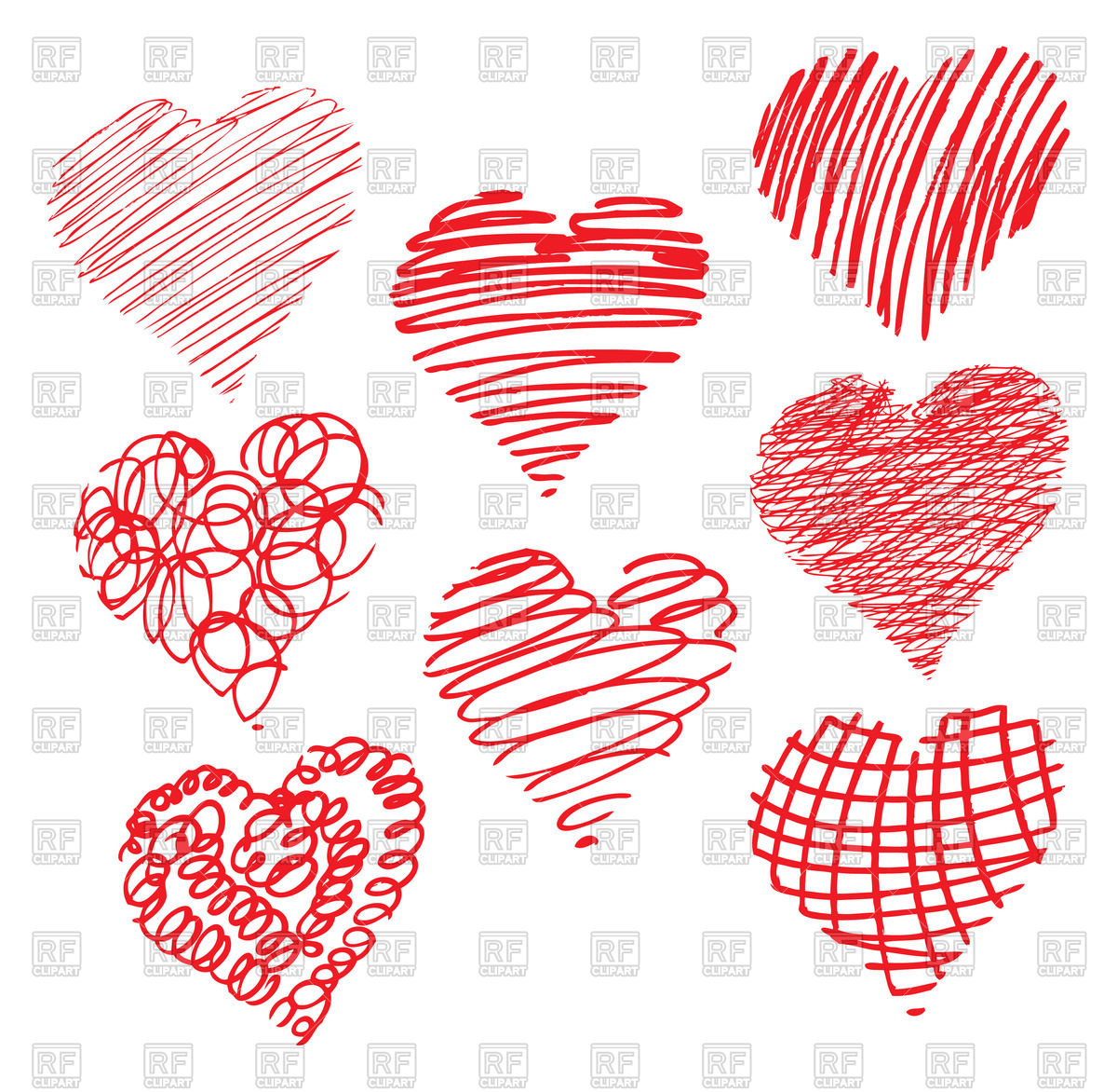 1200x1172 Hearts Drawn Of Scribbles Vector Image Of Holiday Sonneon