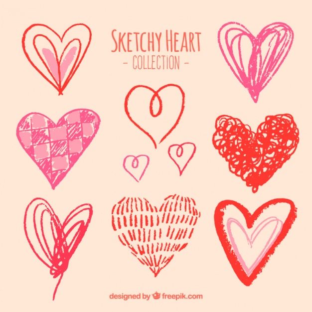 626x626 Hearts Scribbles Set Premium Vector My Freepik Vector Free