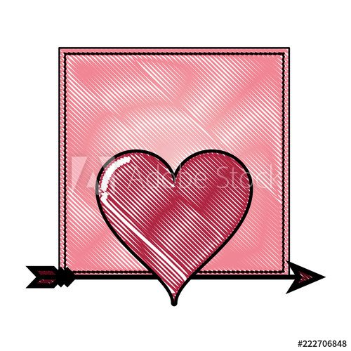 500x500 Romantic Frame With Heart Scribble