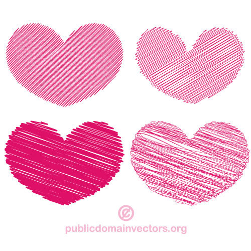 500x500 Scribble Hearts Vector Pack