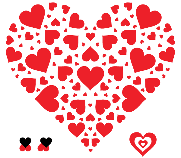 600x525 Heart In Heart Shape Vector Free