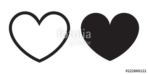 500x250 Heart Shape Vector Silhouette Design Stock Image And Royalty Free