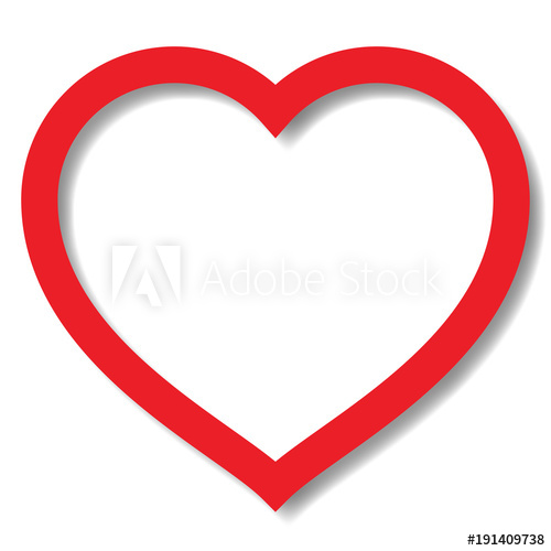 500x500 Perfect Heart Shape Vector With Shadow