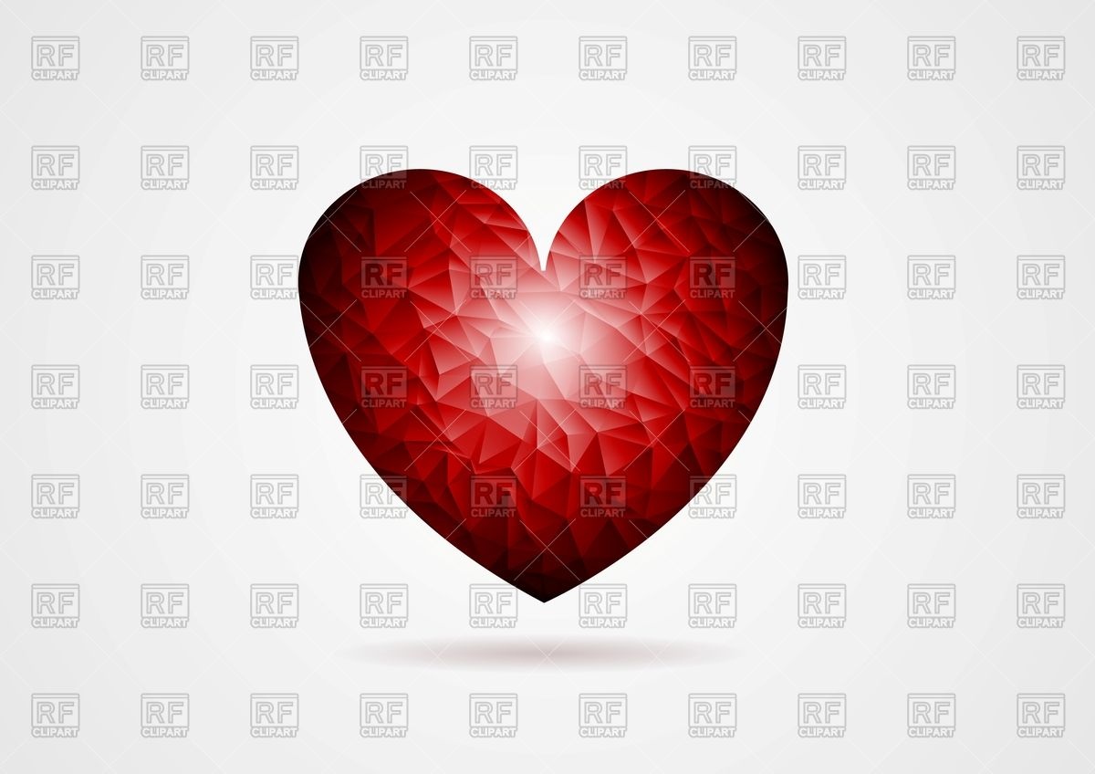 1200x848 Polygonal Red Heart Shape Vector Image Of Design Elements Saicle