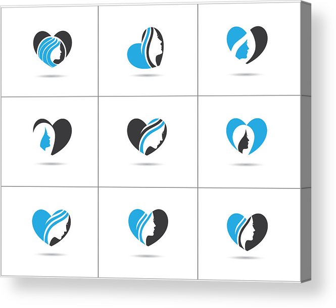 665x610 Spa And Salon Logo Design Set, Beauty Lady In Heart Shape Vector