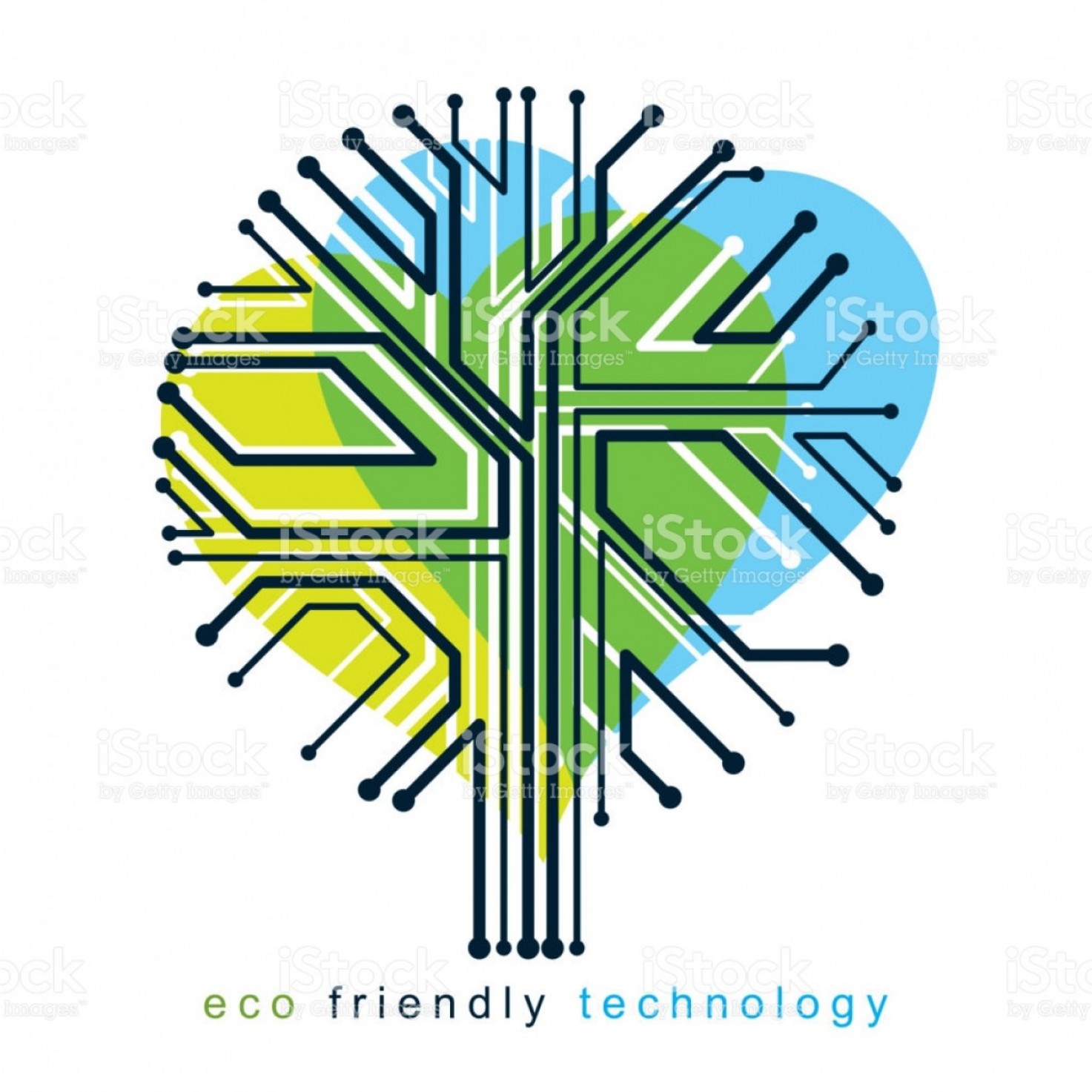 1473x1473 Art Vector Graphic Illustration Of Modern Digital Tree