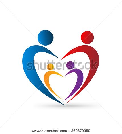428x470 Colorful Family Union In A Heart Shape Vector Logo Icon Template