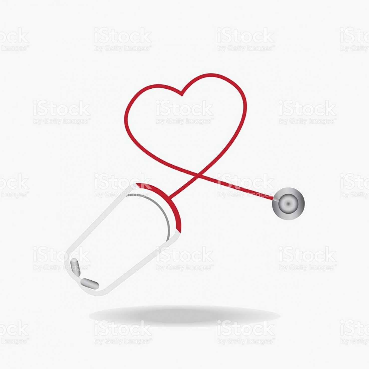 1473x1473 Red Stethoscope In Shape Of Heart Isolated On White Background Gm