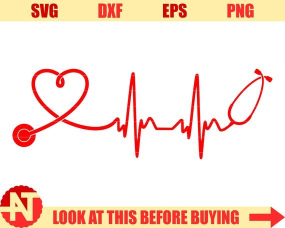 570x456 Stethoscope Rn Nurse Lpn Diy Vinyl Decal Heart