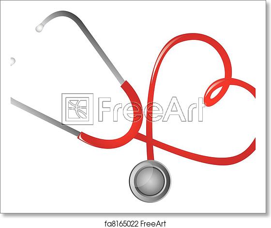 560x470 Free Art Print Of Red Stethoscope Red Stethoscope Heart Shaped