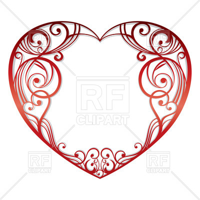 Ornate Heart Silhouette Vector Image Of Design Elements 400x400 Ornate Heart Silhouette Vector Image Of Design Elements