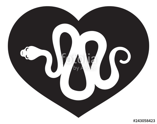 Snake In The Heart Silhouette Stock Image And Royalty Free Vector 500x396 Snake In The Heart Silhouette Stock Image And Royalty Free Vector