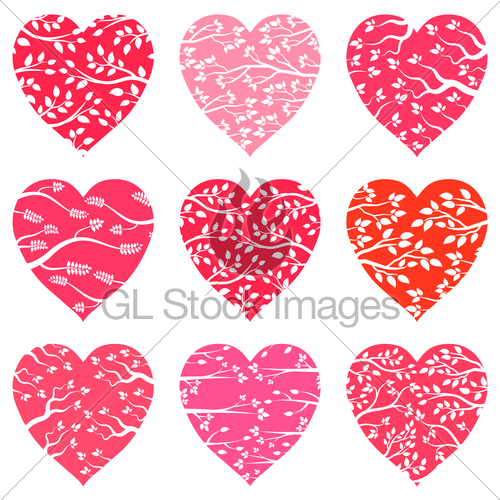 Vector Heart Silhouette With Tree Branch Patterns Gl Stock Images 500x500 Vector Heart Silhouette With Tree Branch Patterns Gl Stock Images