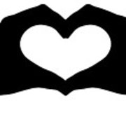 Hands Heart Silhouette Vector Art Print 180x180 Hands Heart Silhouette Vector Art Print