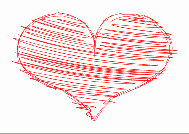 379x268 Sketch Heart Png Vector, Clipart