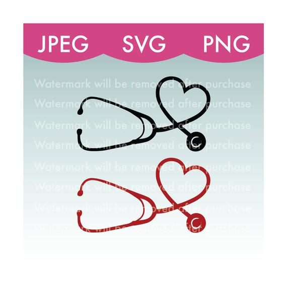 570x570 Heart Stethoscope Vector Image Png Nurse Etsy