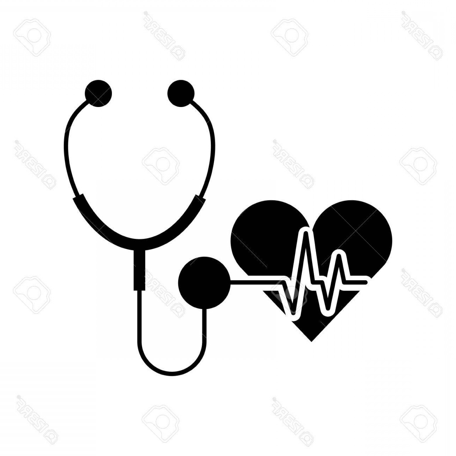 1560x1560 Photostock Vector Stethoscope Medical With Heart Vector