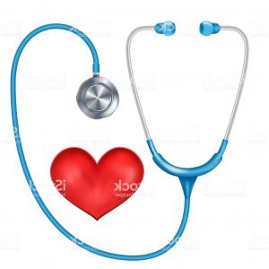 300x300 Realistic Stethoscope Isolated Vector Medical Equipment Red Heart