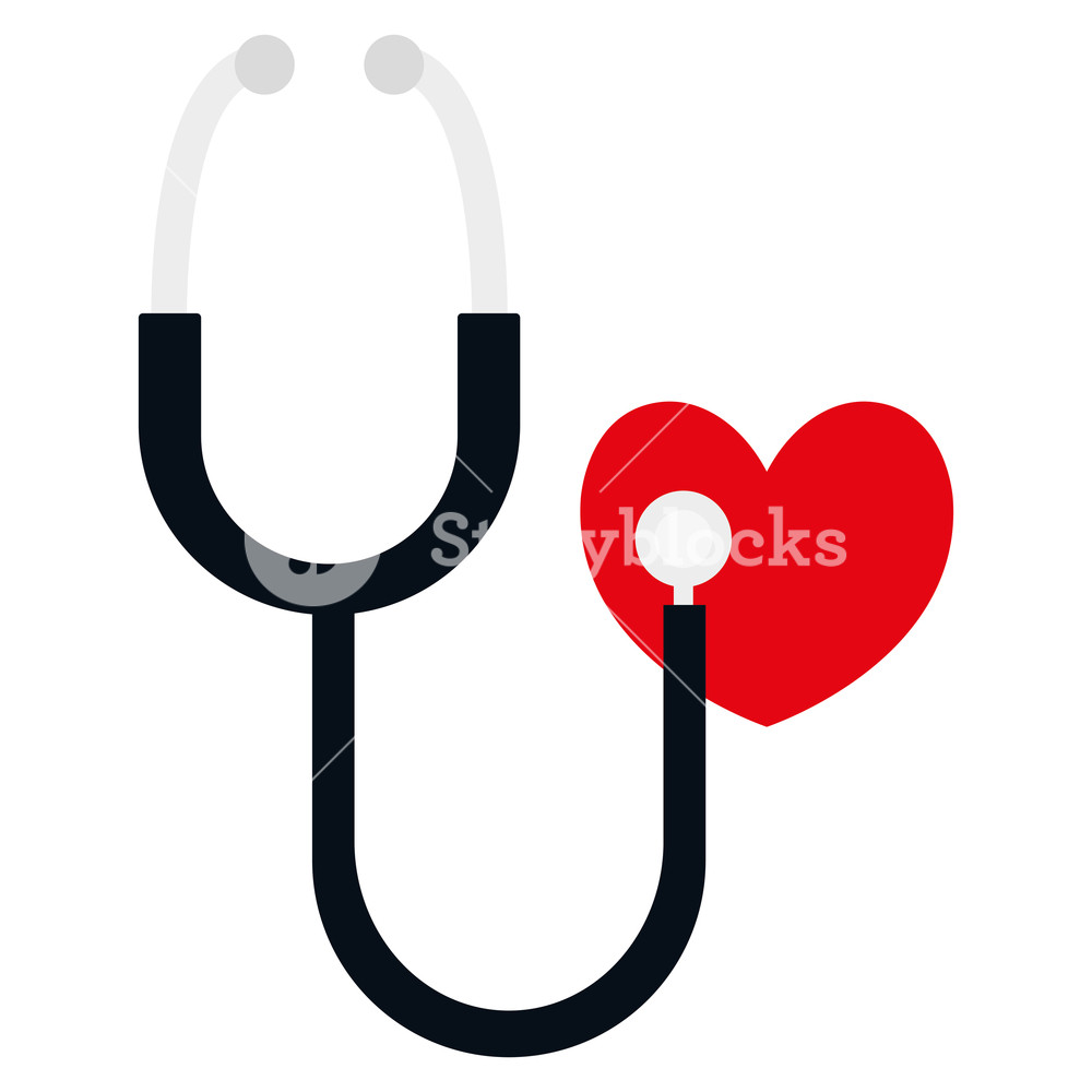 1000x1000 Heart Cardio With Stethoscope Vector Illustration Design Royalty