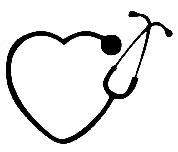 570x489 Heart Shaped Stethoscope Vinyl Decal