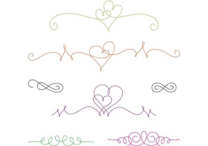 700x490 Curly Swirl Vector Hearts