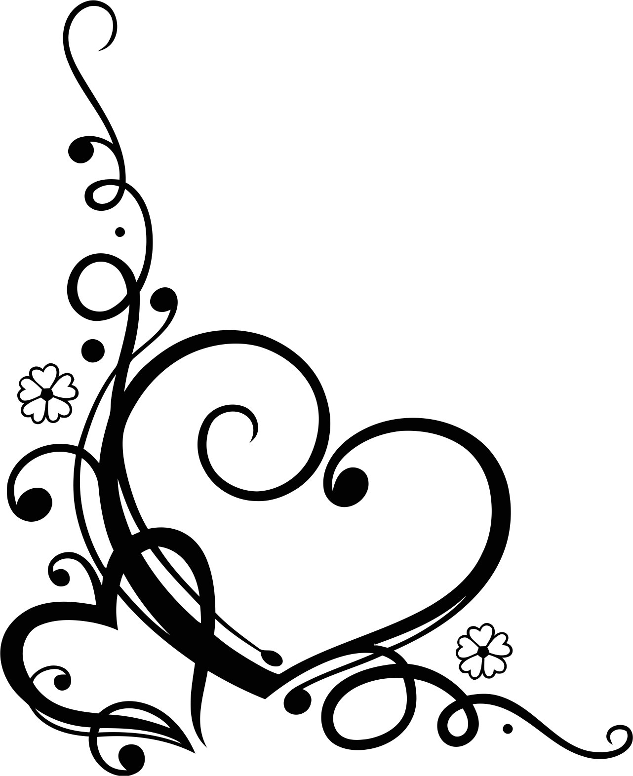 1282x1572 Love Heart Floral Swirl Vector Free Vector Cdr Download