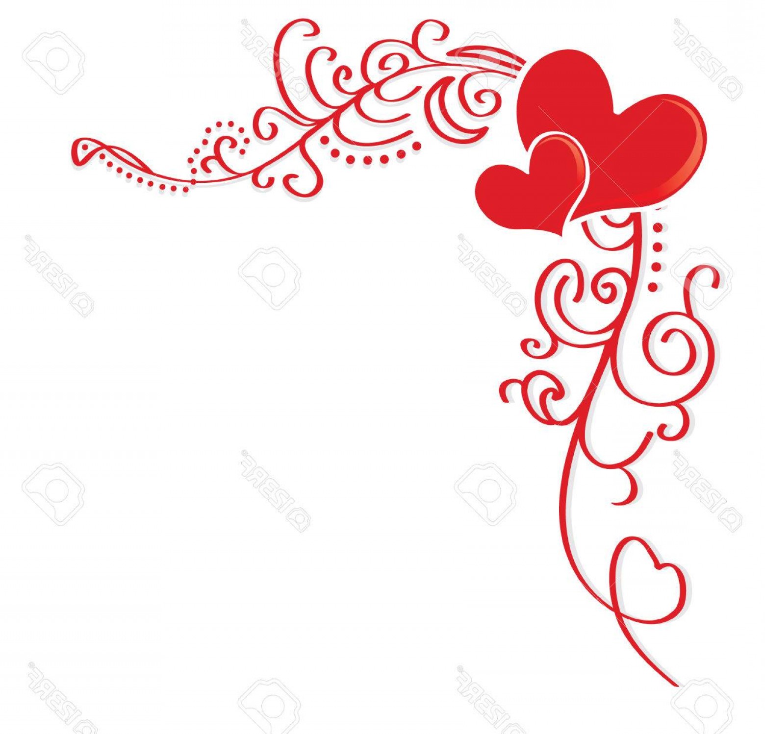 1560x1498 Photohearts Of Love Corner Illustration With Swirls In Red Color