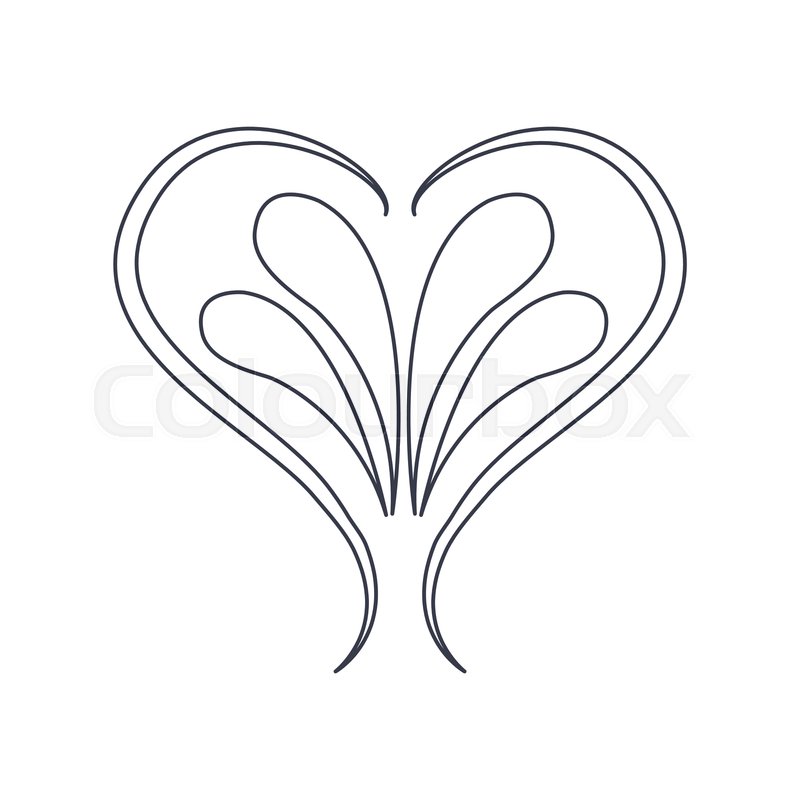 800x800 Swirl Heart Vintage Baroque Ornament Stock Vector Colourbox